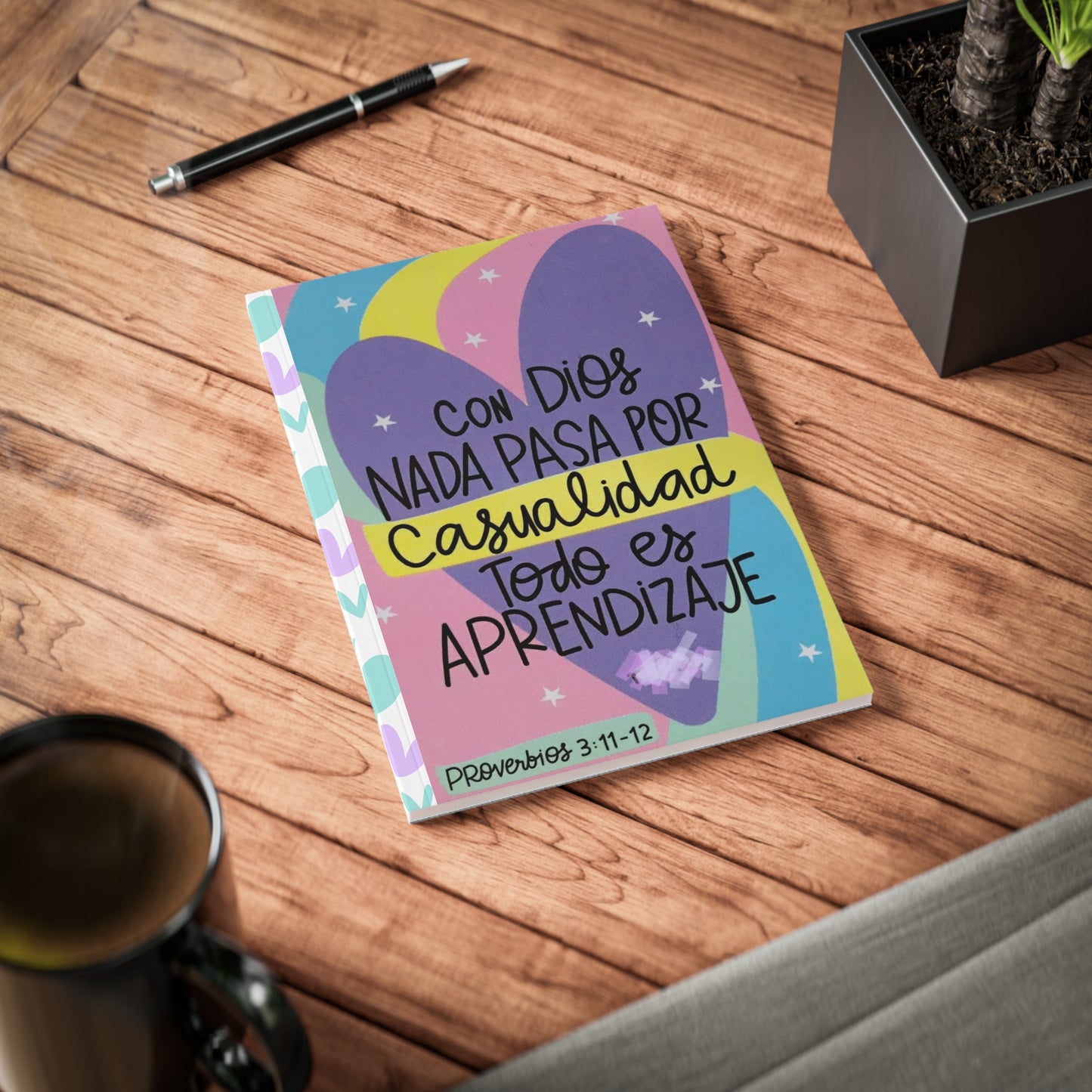 Colorful A5 Softcover Notebook with Heart Designs - Perfect for Journaling, Note Taking, Gifts, Students, Motivational Quotes
