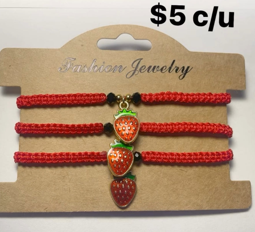 Pulsera de hilo de fruta strawberry