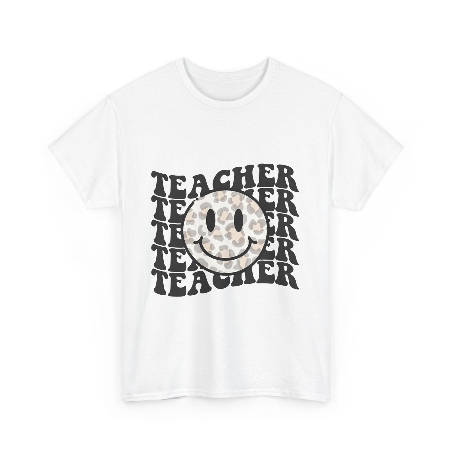 Smiling Teacher Tee - Unisex Heavy Cotton T-Shirt, Gift for Educators, Back to School, Teacher Appreciation, Classroom Style, Casual Wear