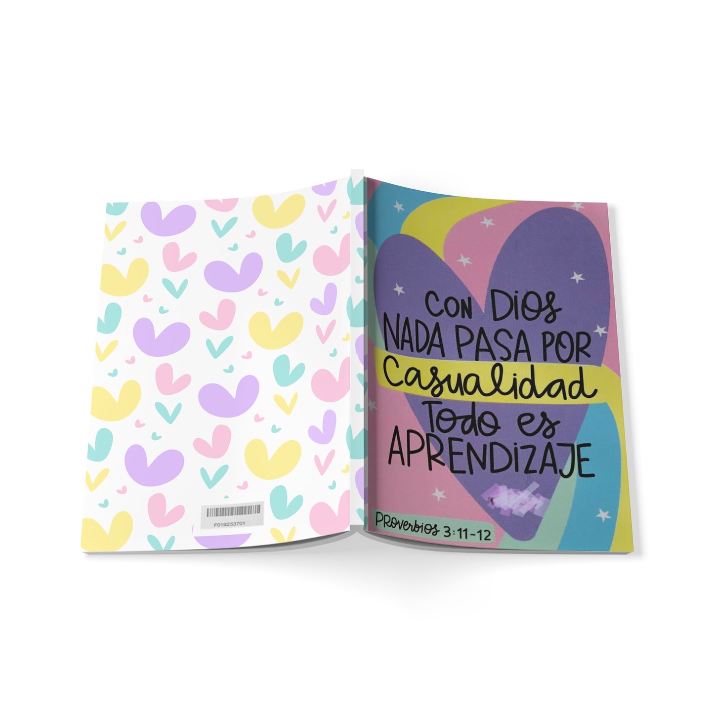 Colorful A5 Softcover Notebook with Heart Designs - Perfect for Journaling, Note Taking, Gifts, Students, Motivational Quotes