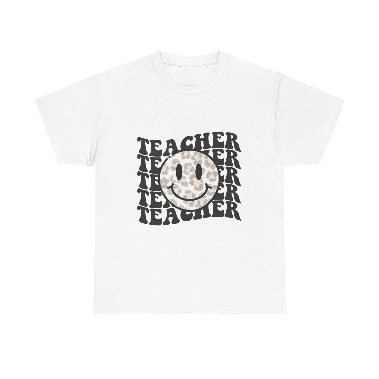 Smiling Teacher Tee - Unisex Heavy Cotton T-Shirt, Gift for Educators, Back to School, Teacher Appreciation, Classroom Style, Casual Wear