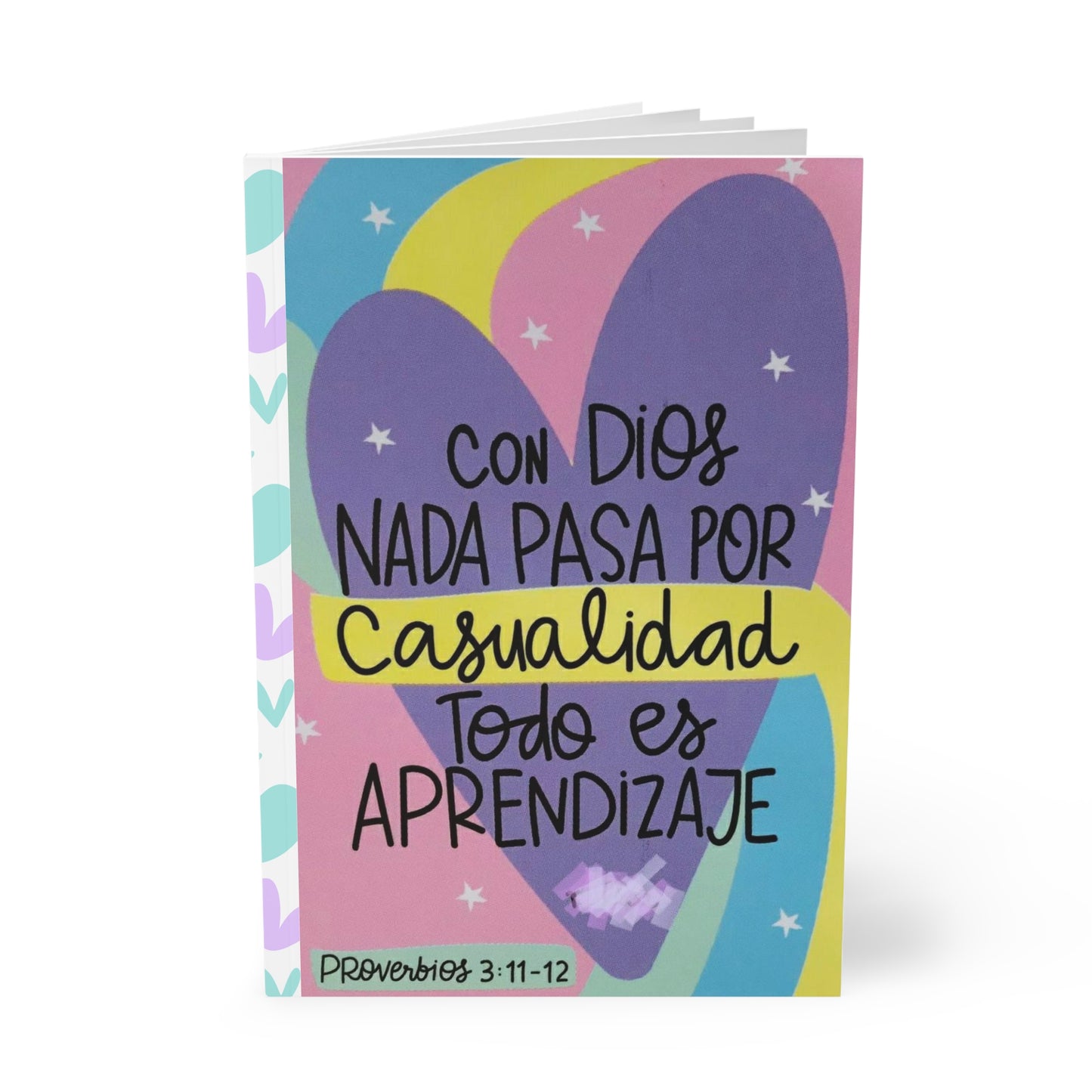 Colorful A5 Softcover Notebook with Heart Designs - Perfect for Journaling, Note Taking, Gifts, Students, Motivational Quotes